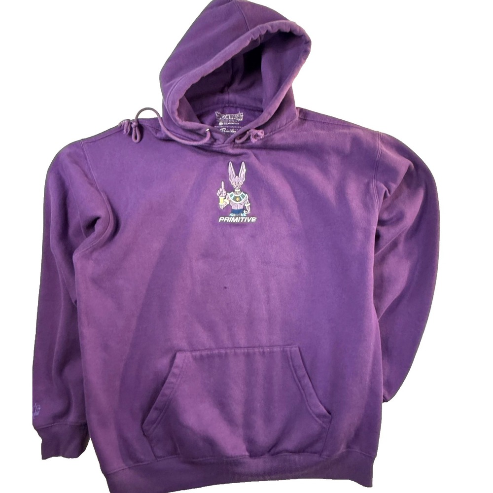 Primitive Dragon Ball Super Hoodie Mens LG Purple Beerus Anime Cartooncore